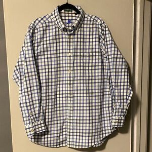 Orvis Men's Checkered Shirt in Blue and White